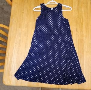 Navy Polka dot swing dress